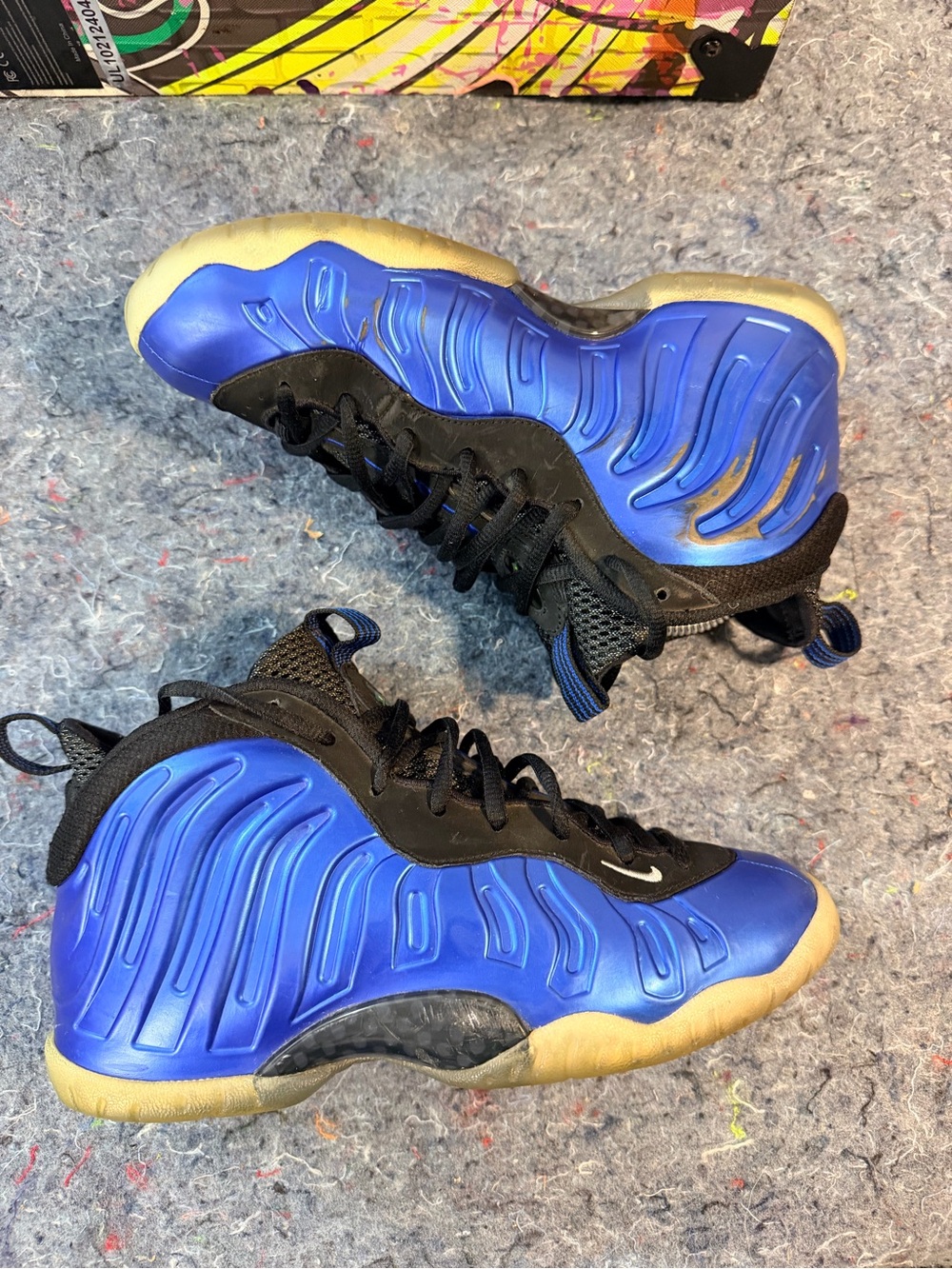Nike Little Posite One Foamposite Royal Blue Black Youth Size 5Y